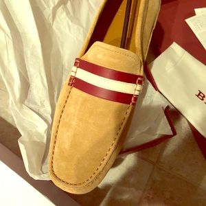 Bally Suede Brown Tan Walker Driver Moccasin